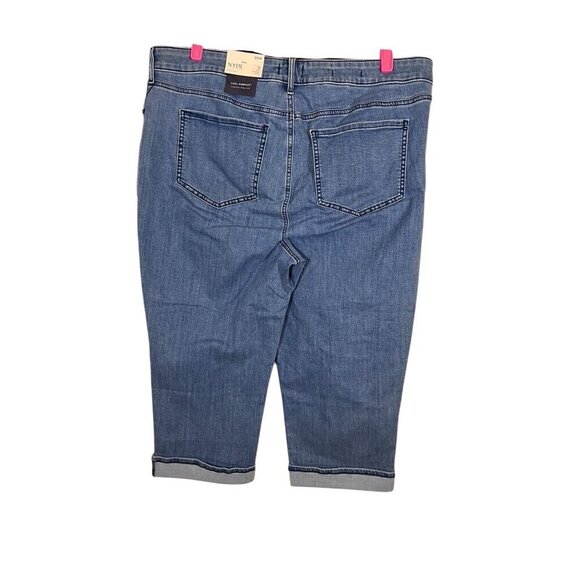 NYDJ Denim Crop Marilyn Cuff Jean 20W Blue Preppy Western Classic Boho Hippie - Picture 9 of 11